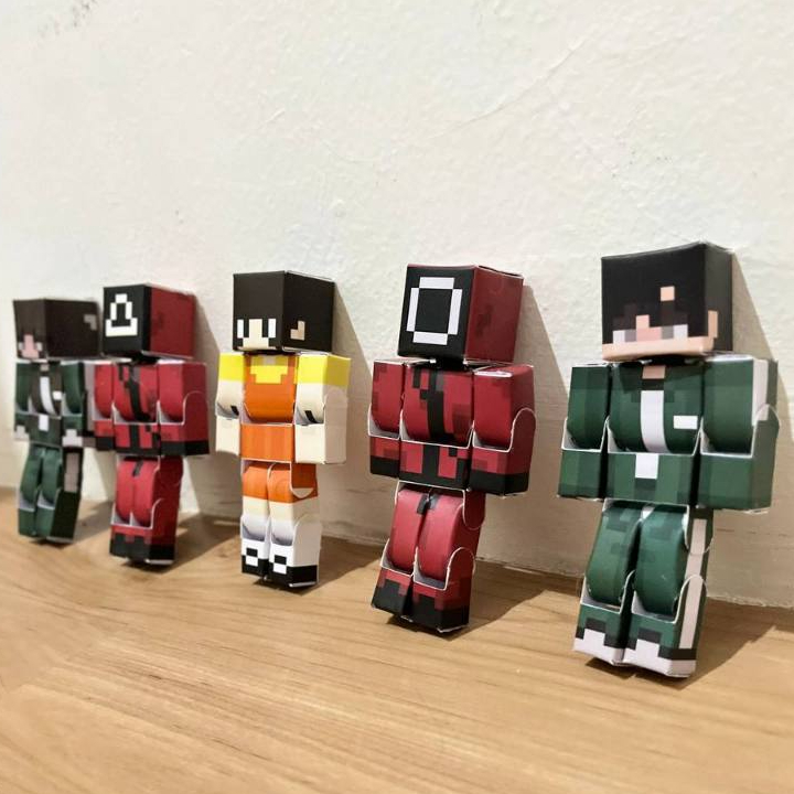 PAPERCRAFT SQUID GAME MINECRAFT SQUIDGAME ACTION FIGURE