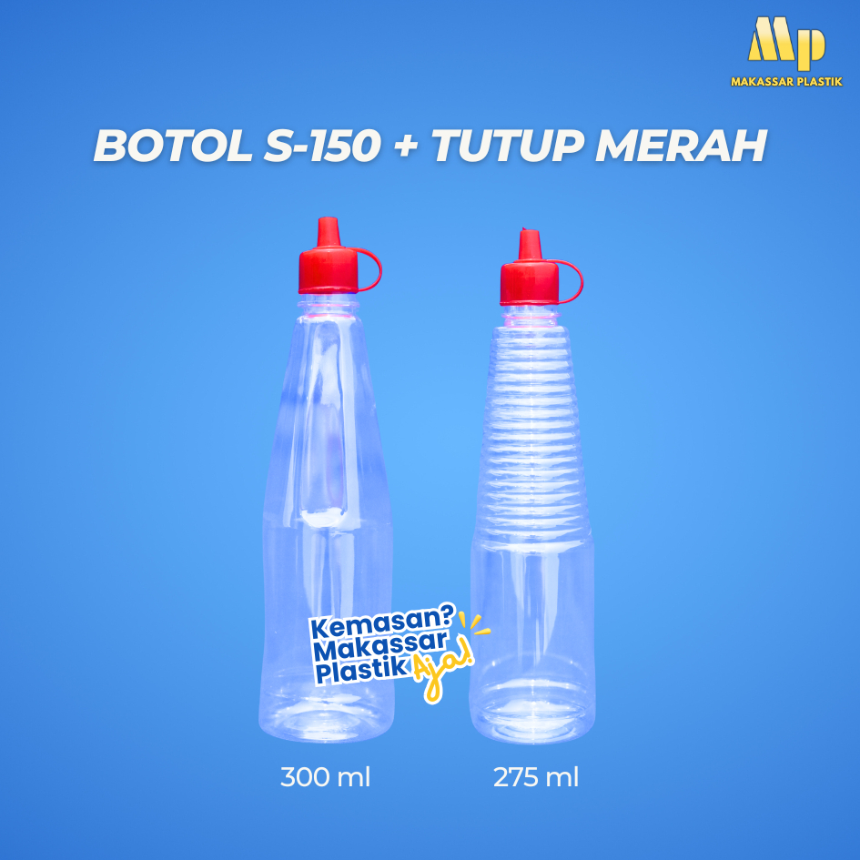 

BOTOL S-150+ TUTUP MERAH / BOTOL LASTIK / BOTOL SAOS @5 pcs