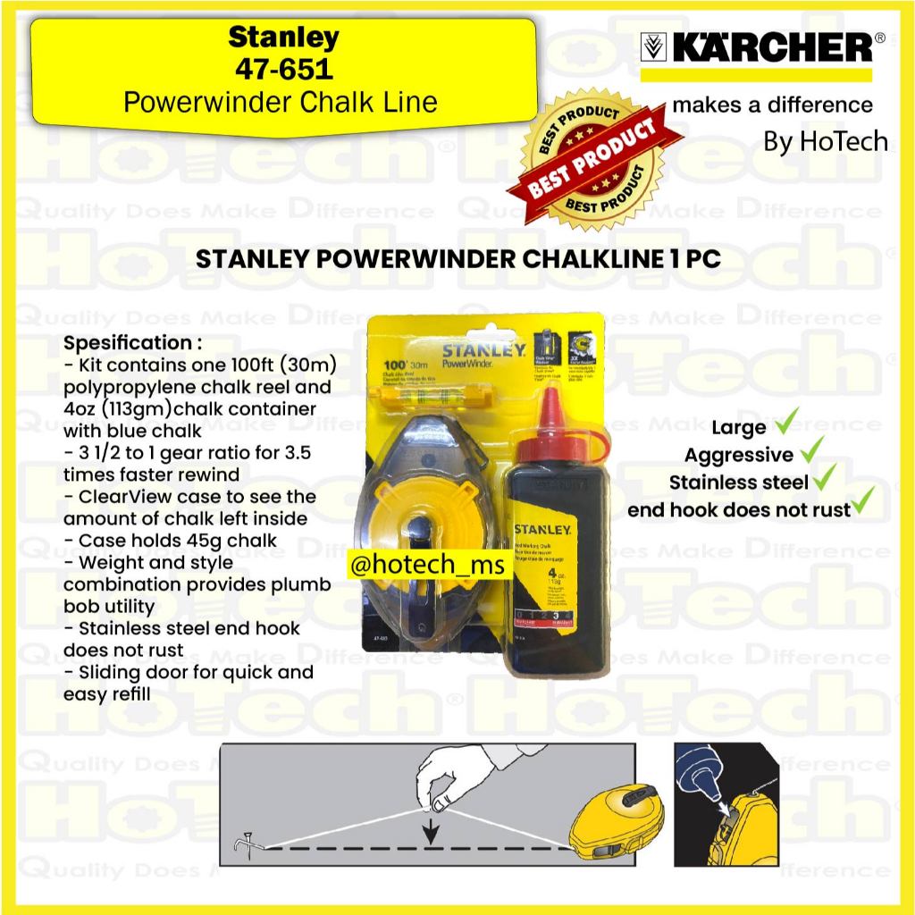 

Stanley Powerwinder Chalk line set | 1 Set STN47-465
