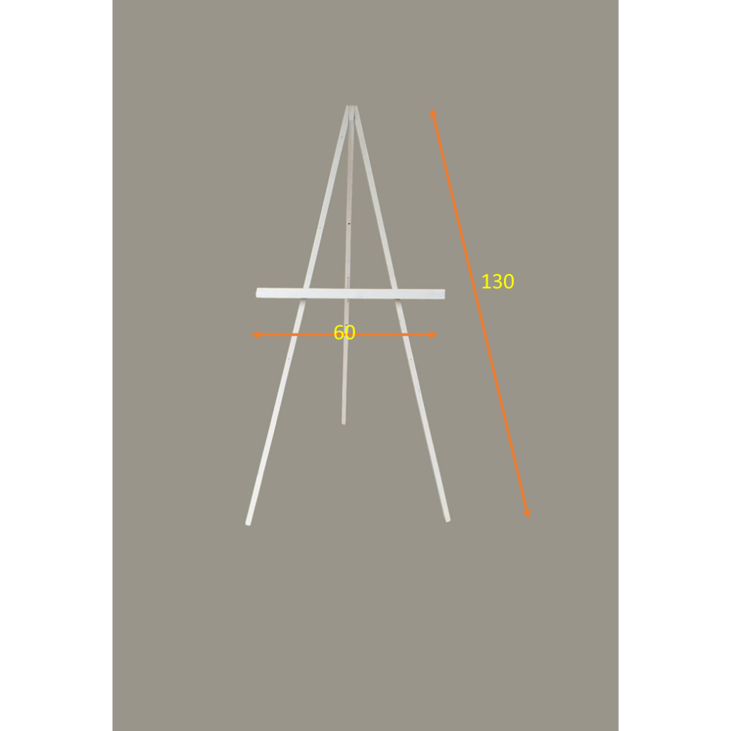 

EASEL 130 CM, WOODEN STAND, TRIPOD KAYU, STANDING KAYU : foto / photo, kanvas, lukisan, pigura, whiteboard, chalkboard, foto preweding, congratulation, frame