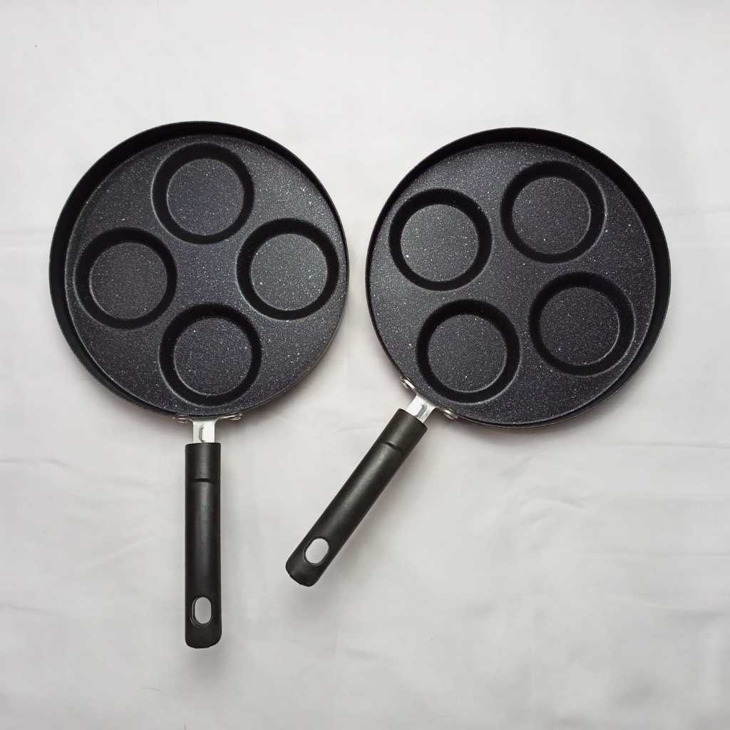 Cetakan telur ceplok teflon telur 4 lobang cetakan kue bulat  anti lengket high quality