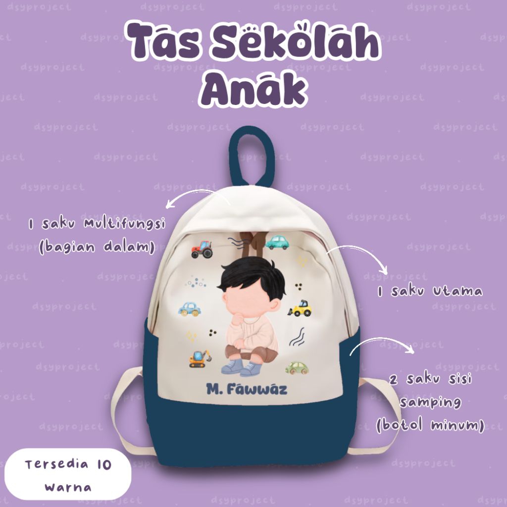 Tas Sekolah Anak | Ransel Custom Nama
