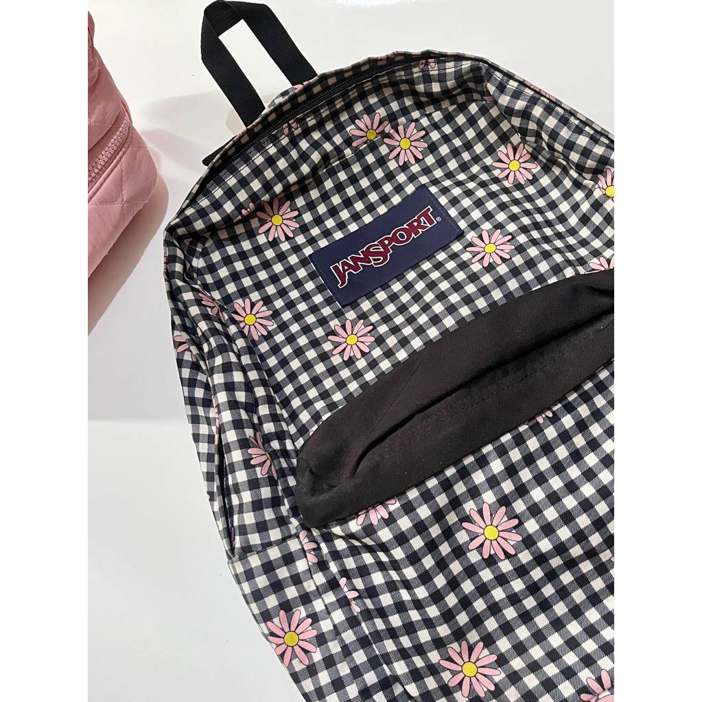 Jansport Black & White Backpack Wanita | Tas Sekolah - Tas Kuliah (Original)