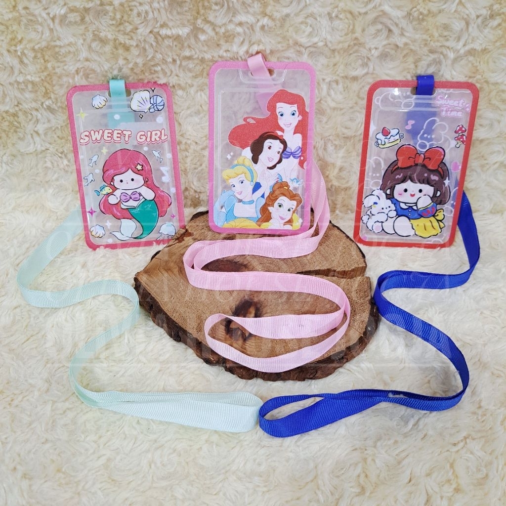 

ID Card Holder Princess Transparant Ariel Snow White Name Tag Holder Ariel Snow White Belle Cinderella