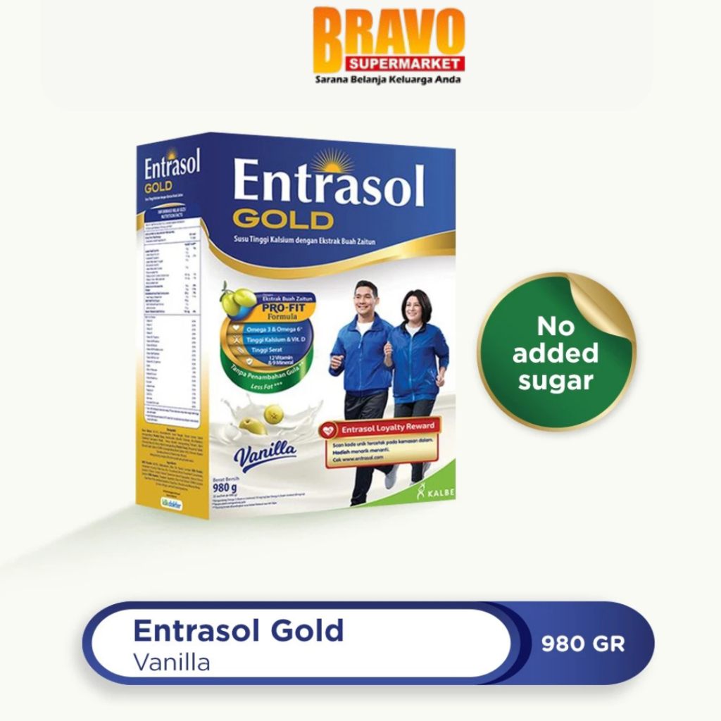

Bravo Bojonegoro - Entrasol Gold Vanilla 980GR | Nutrisi Untuk Tetap Sehat Dan Aktif