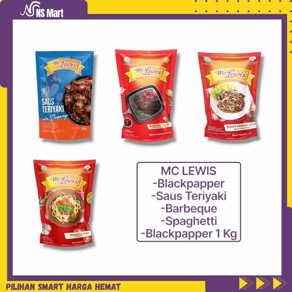 

Mc Lewis Saus Blackpapper / Barbeque / Spaghetti / Teriyaki 310gr