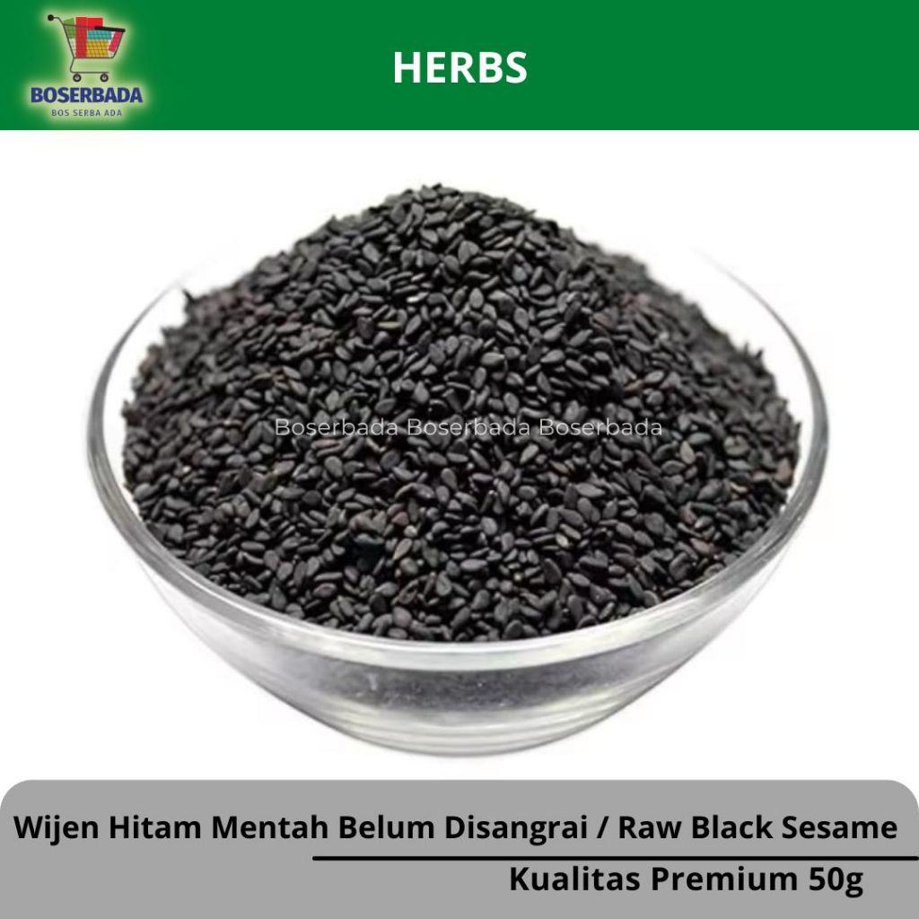 

50g Biji Wijen Hitam Mentah Belum Sangrai / Raw Black Sesame Seed / Premium