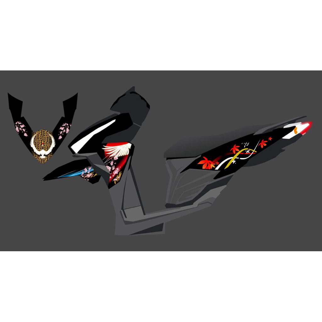 STRIPING STICKER TRANSPARAN VARIO LED OLD CUSTOM DESIGN ARAI