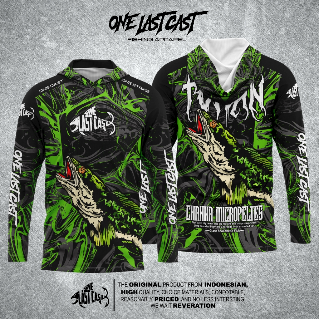 ONELASTCAST JERSEY MANCING KUPLUK MOTIF TOMAN / MANCING IKAN TOMAN / SNAKEHEAD FULL PRINT