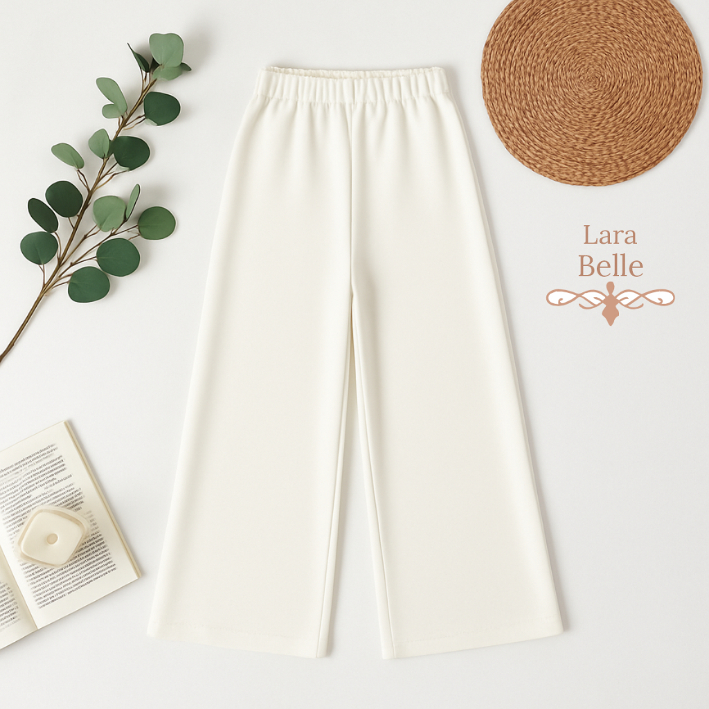 Lara Belle - Celana Kulot Bawahan Wanita Scuba Premium Cocok Untuk Kondangan Acara Wisuda Kombinasi 