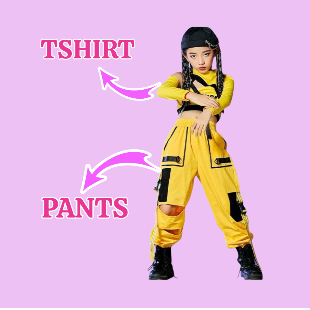 Sozi Setelan Dance Pakaian Trendi Hip-Hop Anak Perempuan, Baju Keren Hip-Hop Pertunjukan Tari Jazz