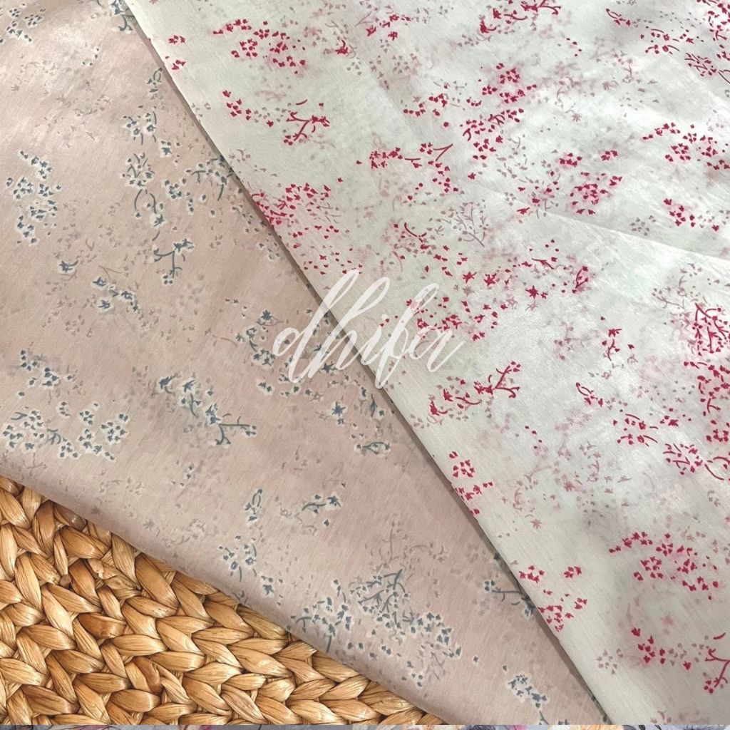 kain katun silky sutra motif / kain katun semi sutra motif bunga