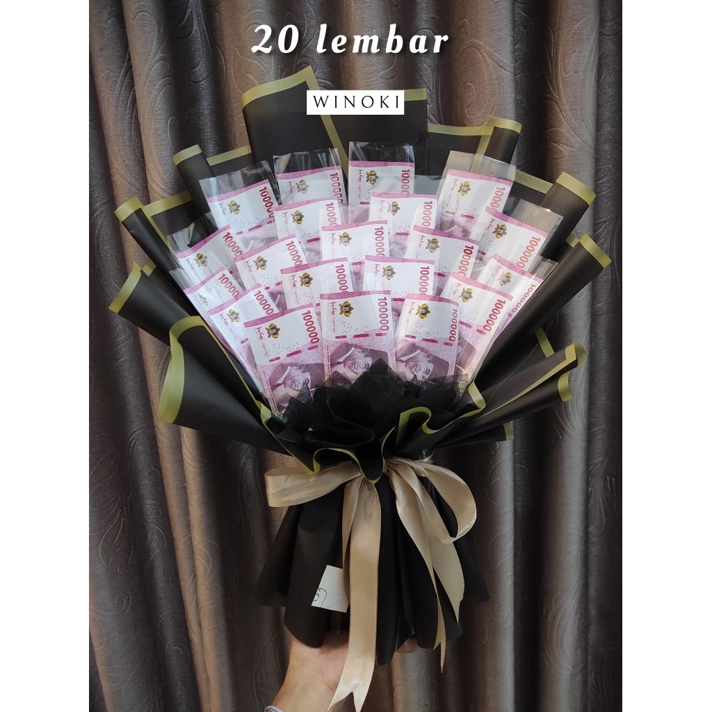 buket uang 20lembar kosongan buket kosongan hampers gift BOUQUET free kartu ucapan/gift card