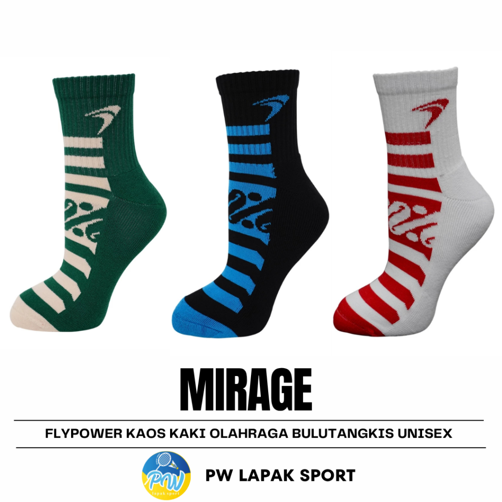 Flypower Mirage Kaos Kaki Olahraga Bulutangkis Unisex