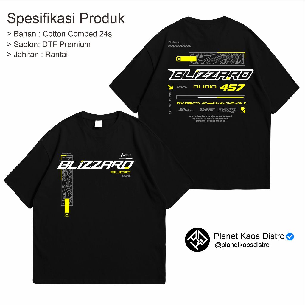 HOT Kaos Blizzard Audio/Baju T-shirt Sound System Horeg Malang Combed 24s Unisex Premium