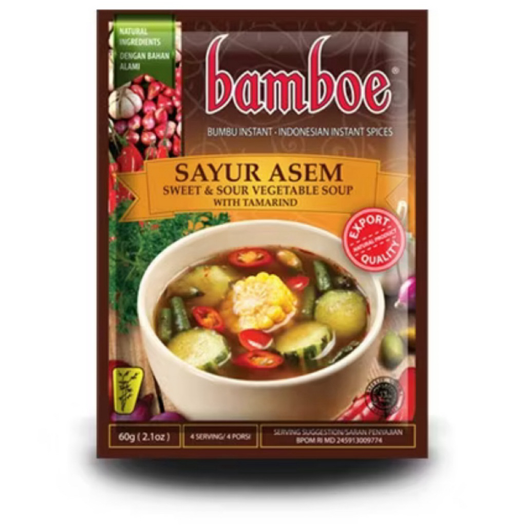 

Bamboe Bumbu Sayur Asem 60g – Asam Segar & Nikmat, Masak Praktis dalam Sekejap!