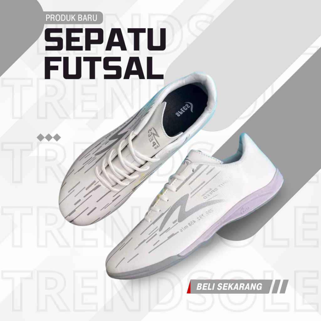 Sepatu Futsal Specs Lightspeed Reborn | Best Seller | Putih Abu