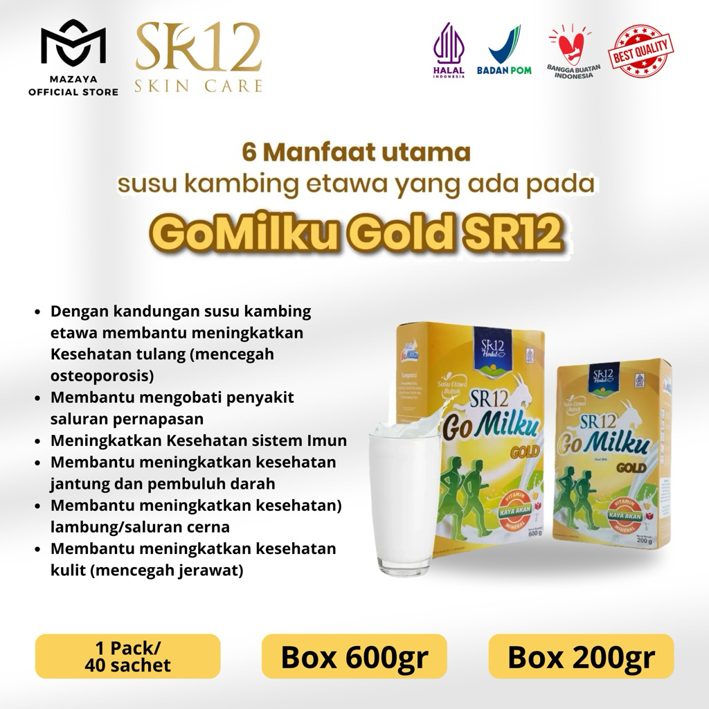 

Gomilku Gold SR12 - Susu Kambing Etawa | Nyeri Sendiri | Asam Urat / Jantung