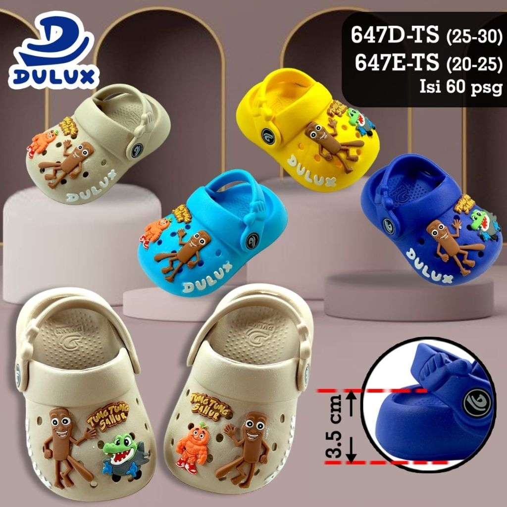 Sandal Baim Anak Laki-laki Perempuan Karakter Tung Tung Sahur Dulux 647D-TS Size 25-30