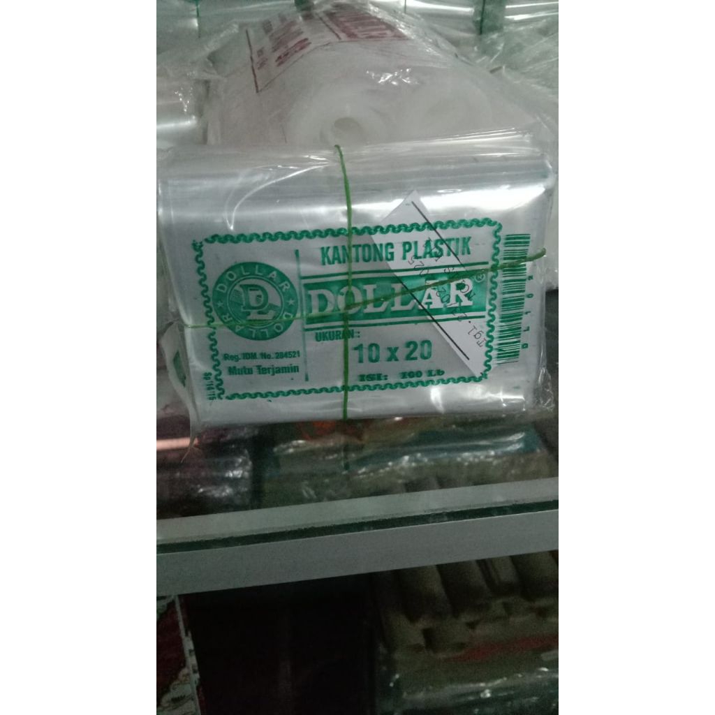 PLASTIk dollar 10x20  1 ikat (5pack/bungkus)