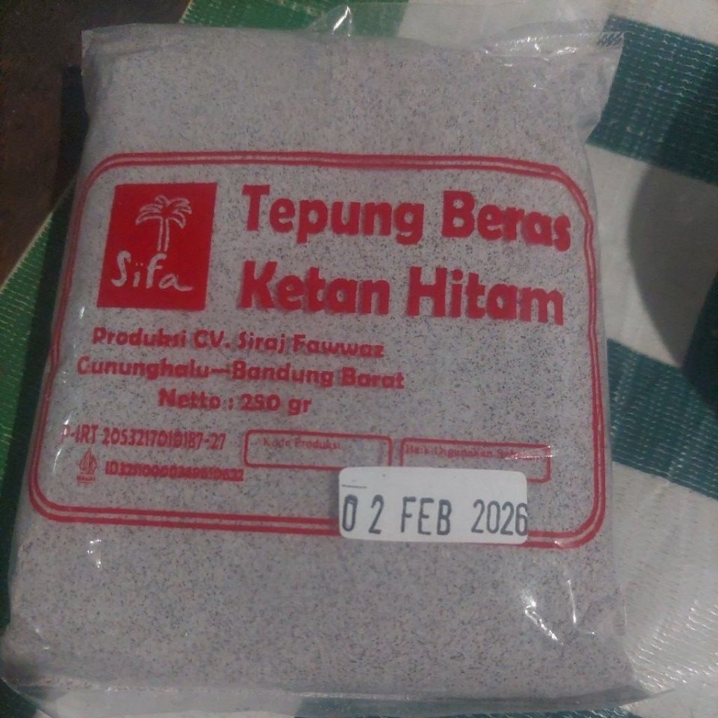 

Sifa Tepung Beras Ketan hitam isi 250gr