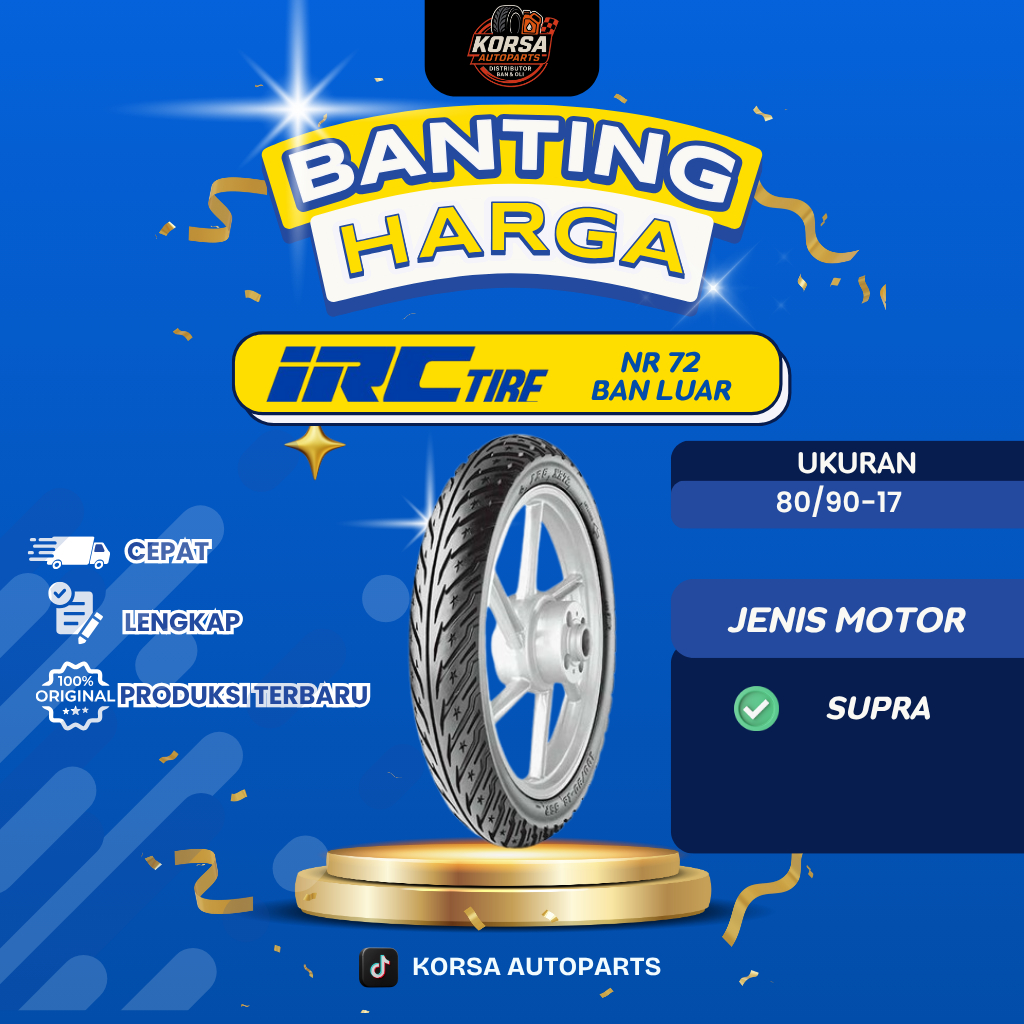 IRC BAN MOTOR 80/90-17 NR 72 BAN LUAR