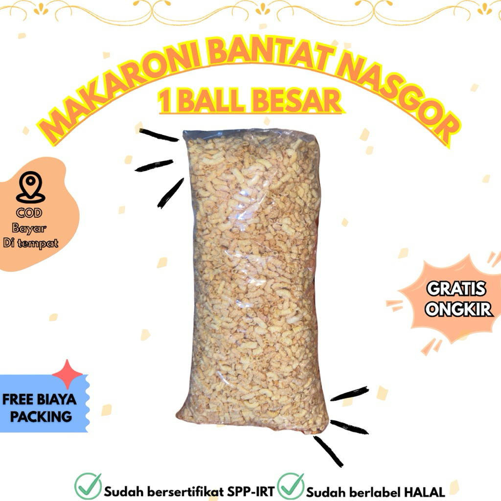 

[1KG] Snack Makanan Ringan Camilan Makaroni Bantat Nasgor Rasa Original Asin Gurih