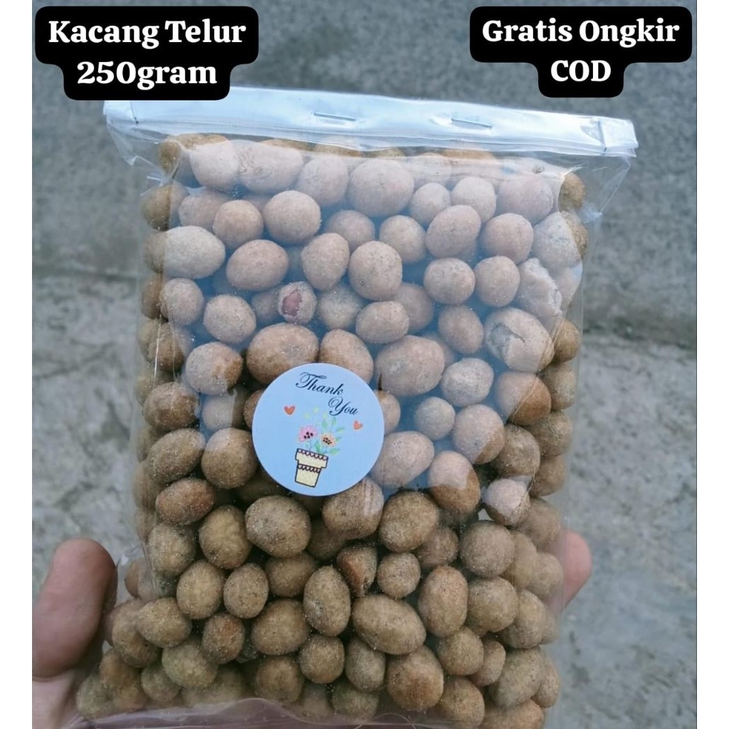 

kacang Telur 250gram, gratis packing babblewarp cemilan Bandung