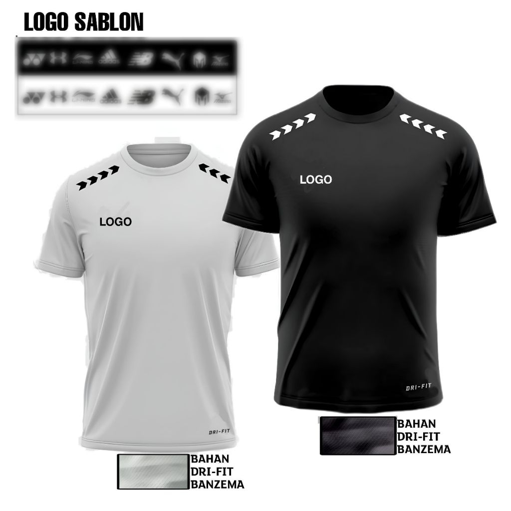 Jersey DRI-FIT BANZEMA LIST JUMBO | LATIHAN | LARI | FUTSAL | VOLY | BADMINTON | SEPAK BOLA | GOWES 