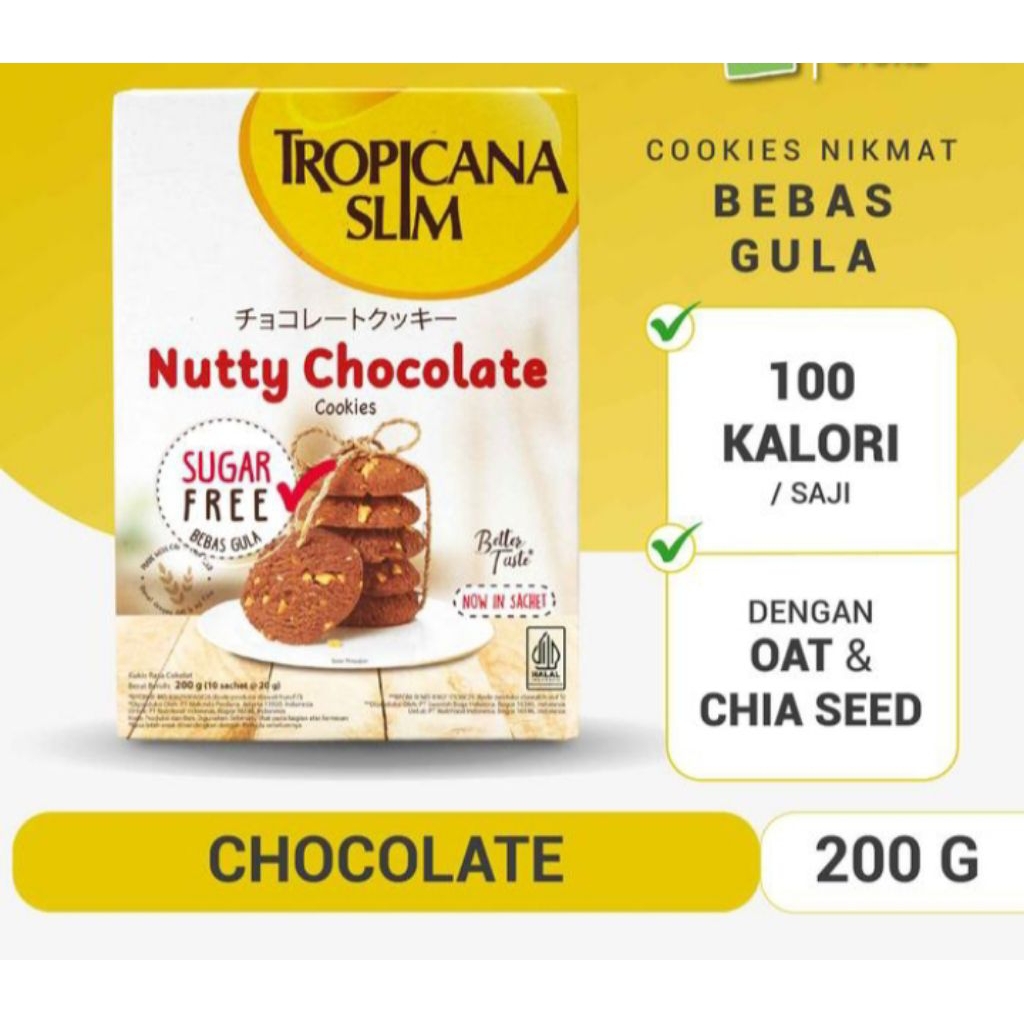 

tropicana slim nutty chocolate cookies bebas gula