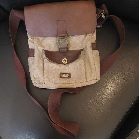 preloved tas pria Lois kanvas kombinasi kulit