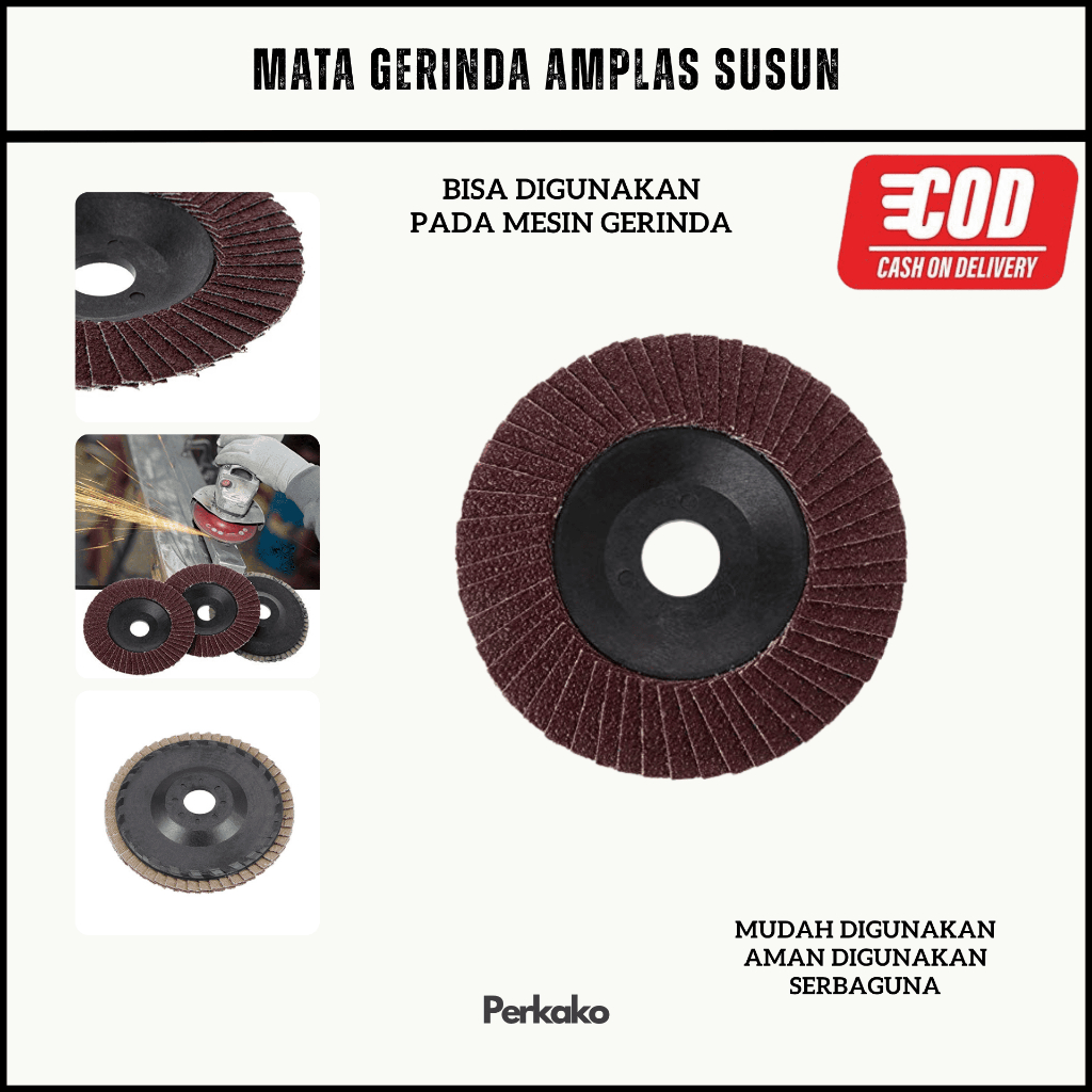 Amplas Susun 4 Inch Gerinda Amplas Besi Kayu Flap Disc 4" Amplas Bulat Pengupas Cat Stainless