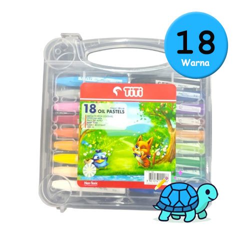 

TiTi Crayon Oil Pastels Non-Toxic Krayon 18 Warna Alat Tulis Mewarnai