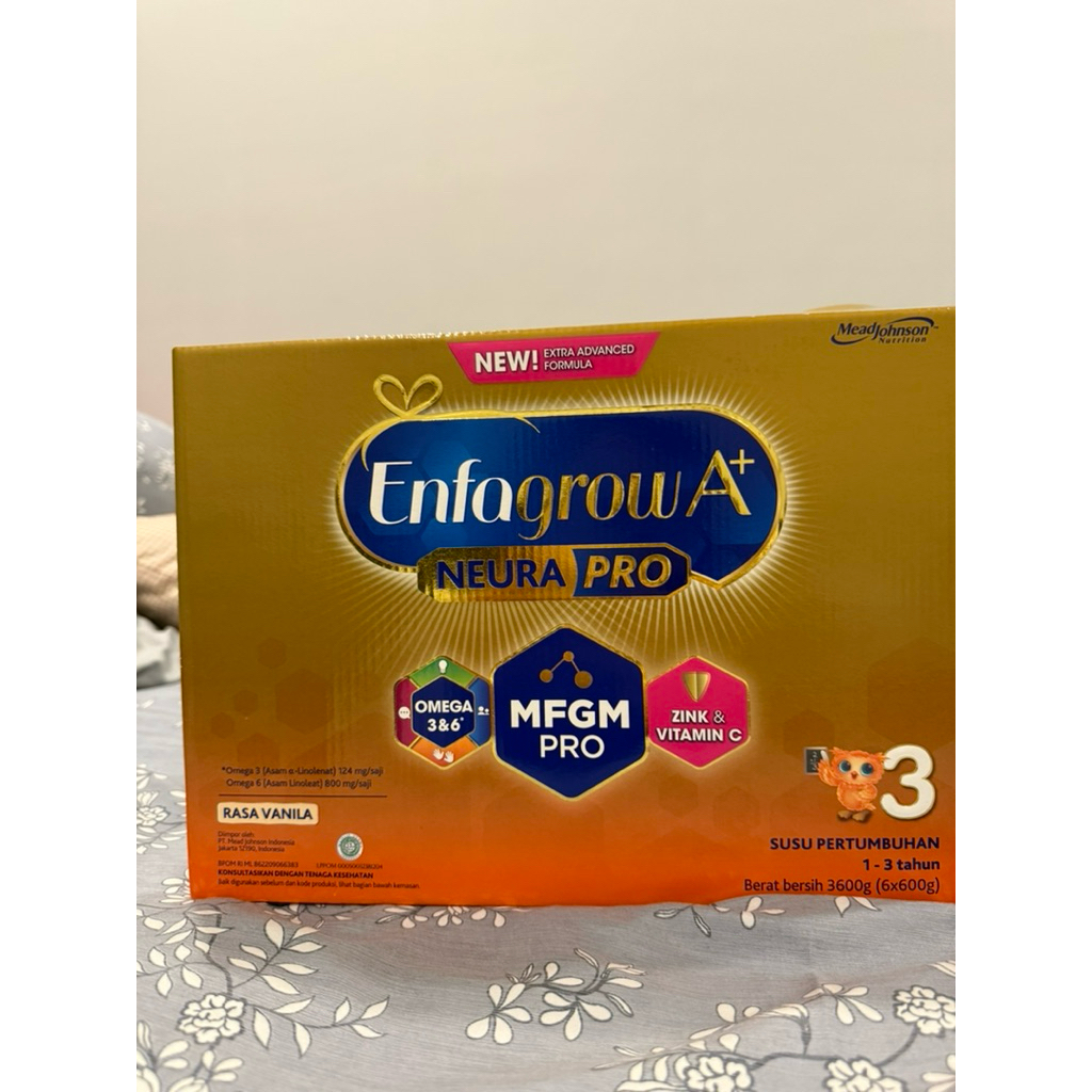 

susu enfagrow A+ 3 neura pro rasa vanilla 600gr 3000gr