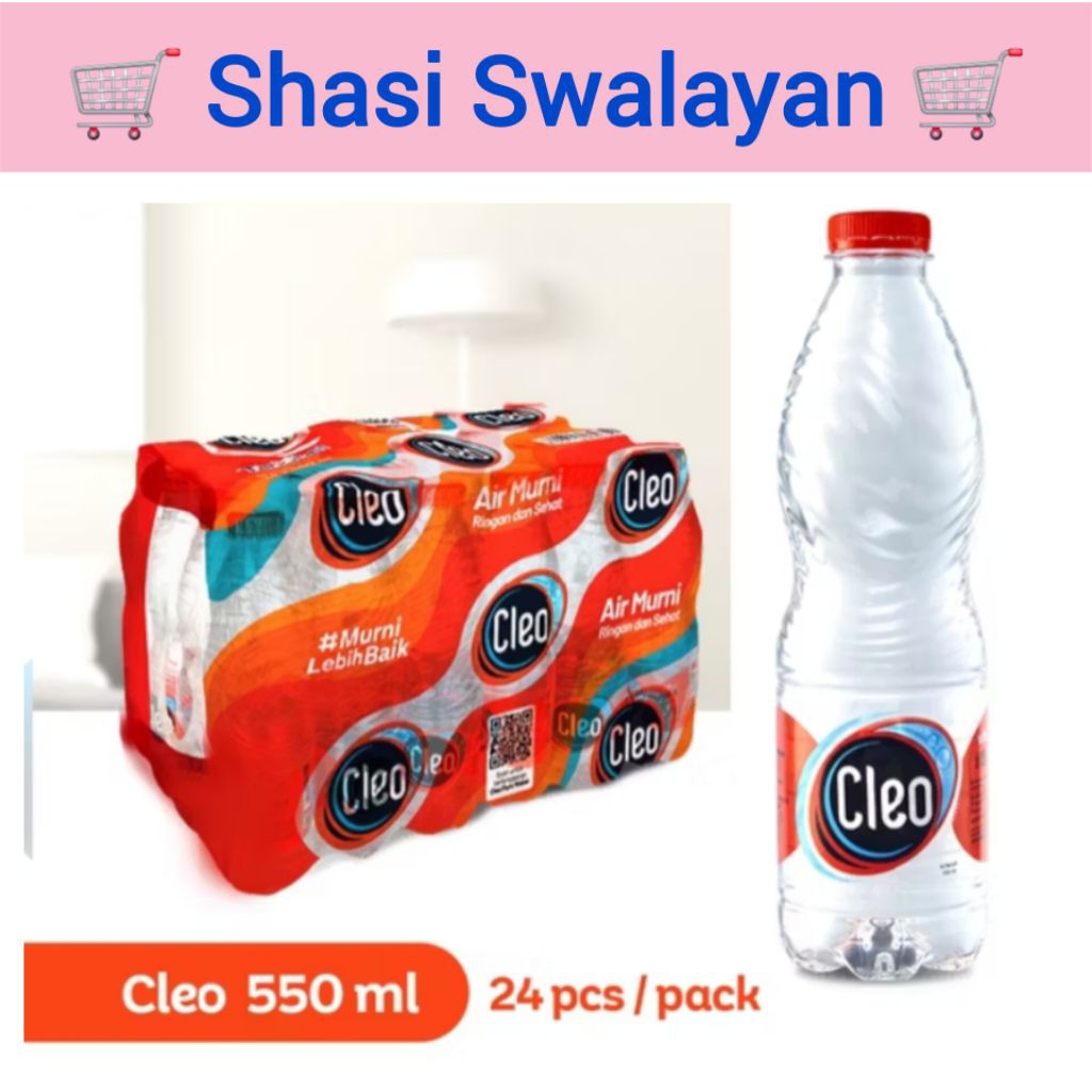 

CLEO 1 Krat 550ml X 24Pcs/ 1,5Liter X 12Pcs - Air Mineral Botol