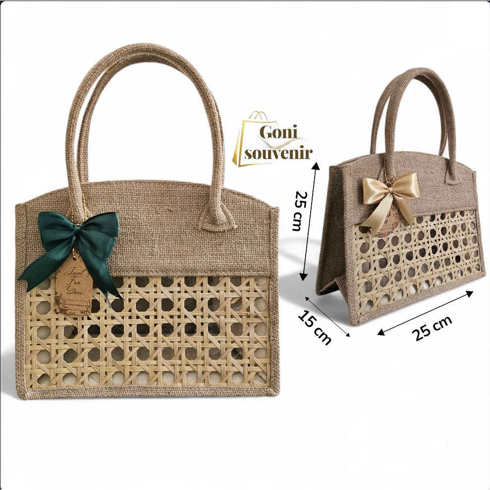 

Tas Hampers Goni Kombinasi Bambu Tas kado, Natal, Imlek, Lebaran, Tas Mukena Premium