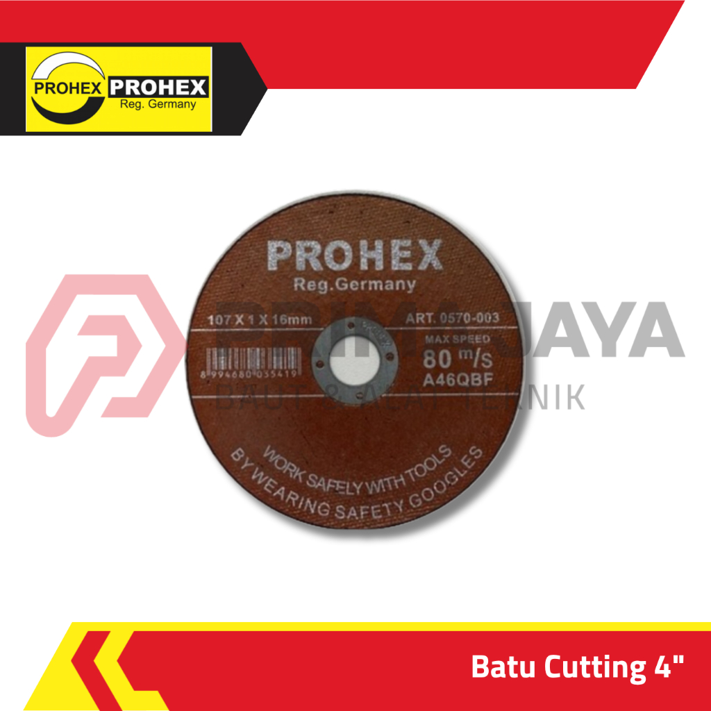 BATU CUTTING WHEEL / BATU GERINDA POTONG / MATA POTONG GERINDA 4" PROHEX