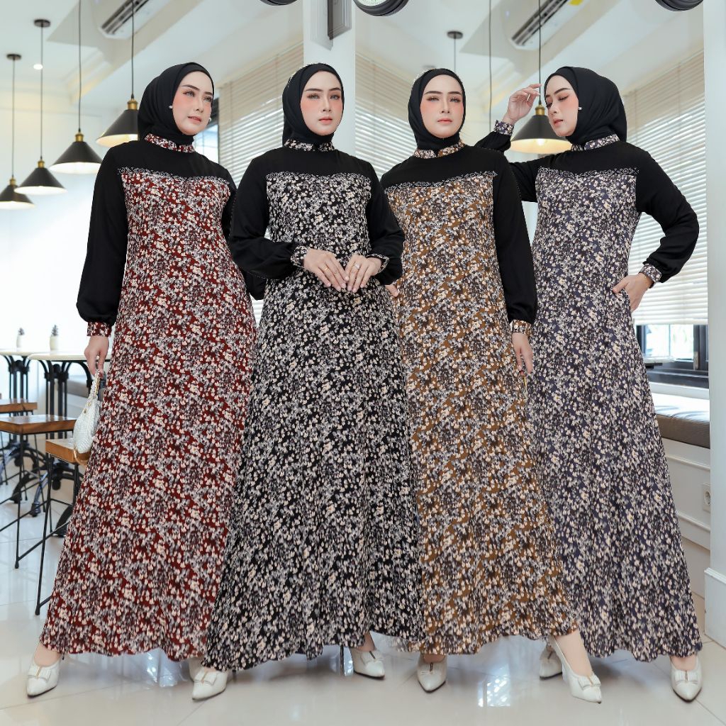 Gamis Jetblack Bunga Exclusive
