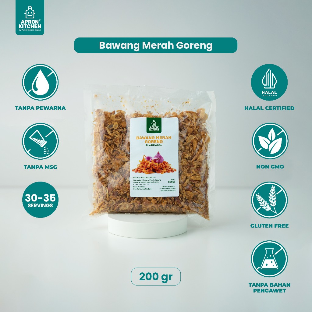 

Apron Kitchen Bawang Merah Goreng Crispy Bumbu Masak 200 Gram