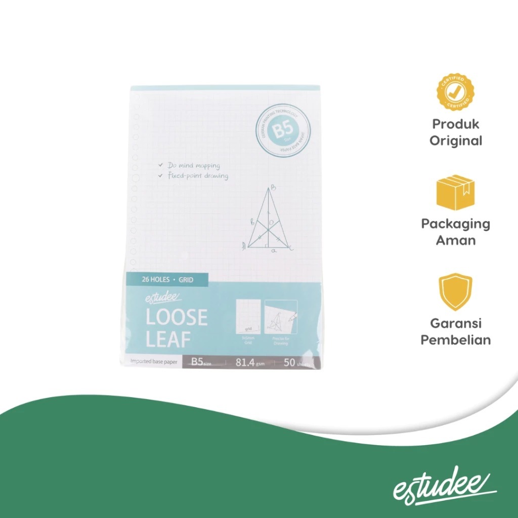Gramedia Karawaci - ESTUDEE LOOSE LEAF PREMIUM - GRID B5 100SHT