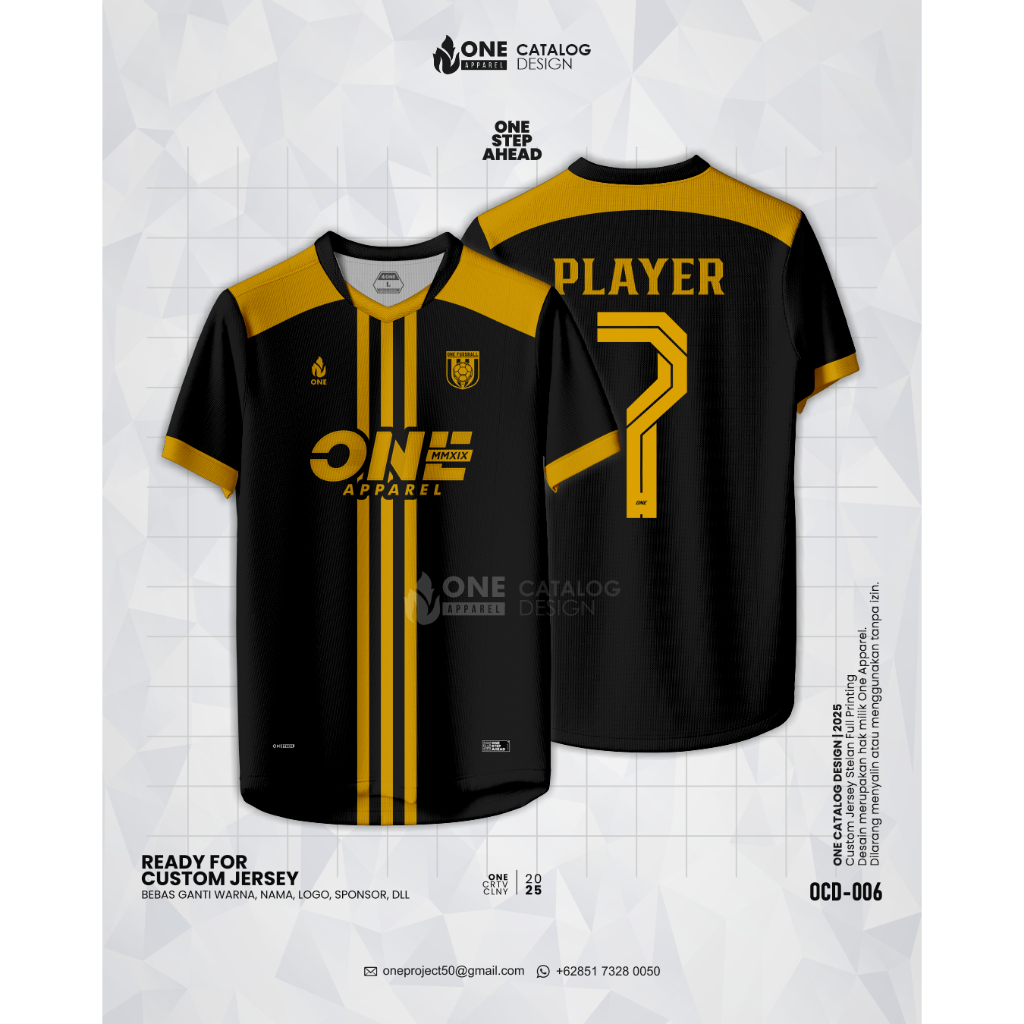 ONE APPAREL - CUSTOM JERSEY STELAN FULL PRINTING - FUTSAL, SEPAKBOLA, VOLI, BASKET - FREE DESAIN