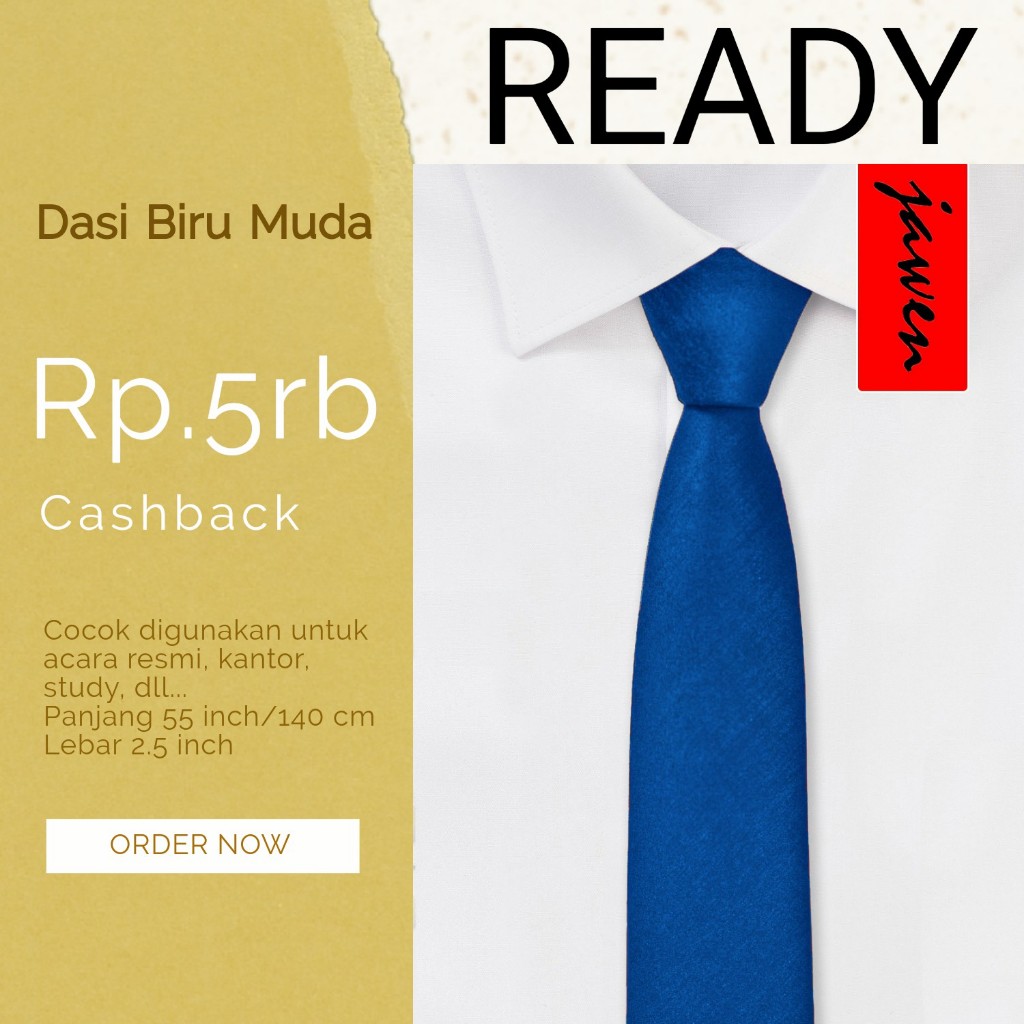 Dasi Biru Muda [Manual / Instan]
