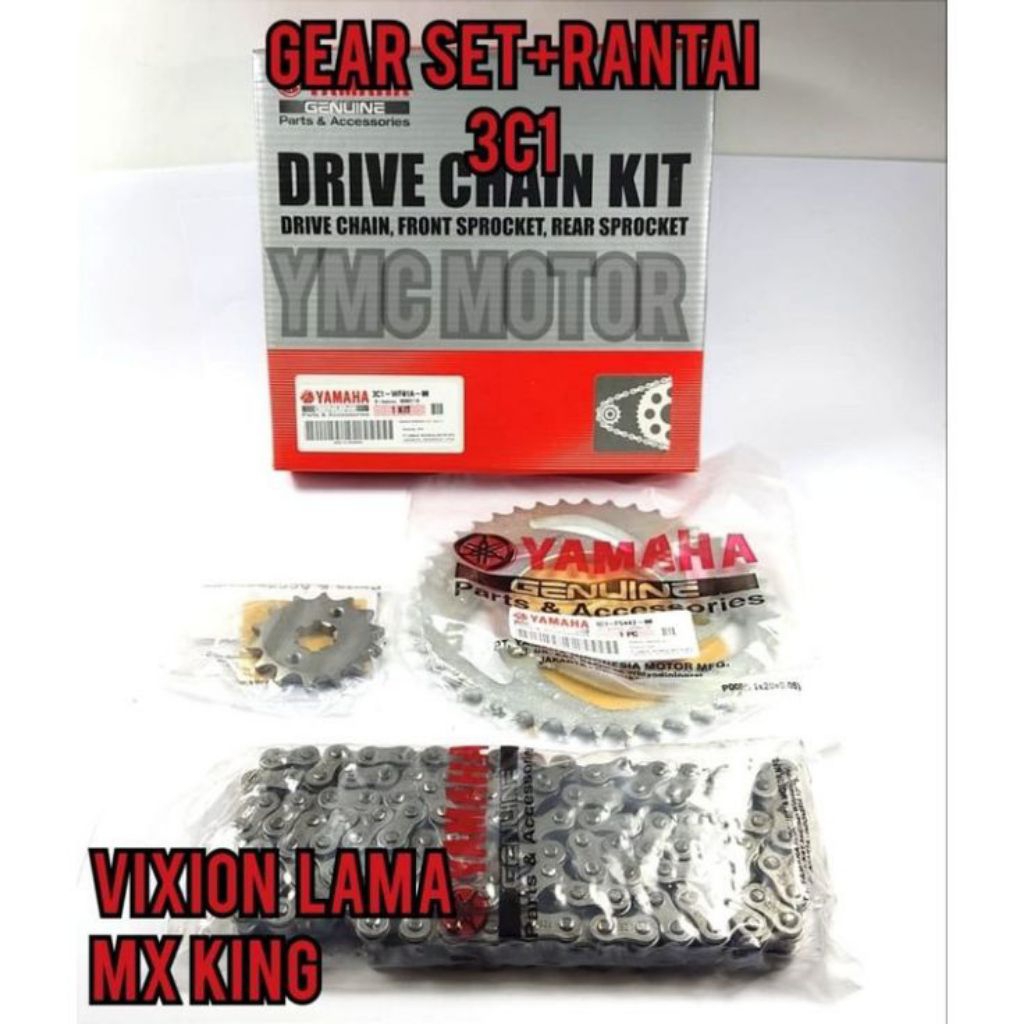 GEAR SET + RANTAI MOTOR VIXION OLD ORIGINAL 3CI MURAH