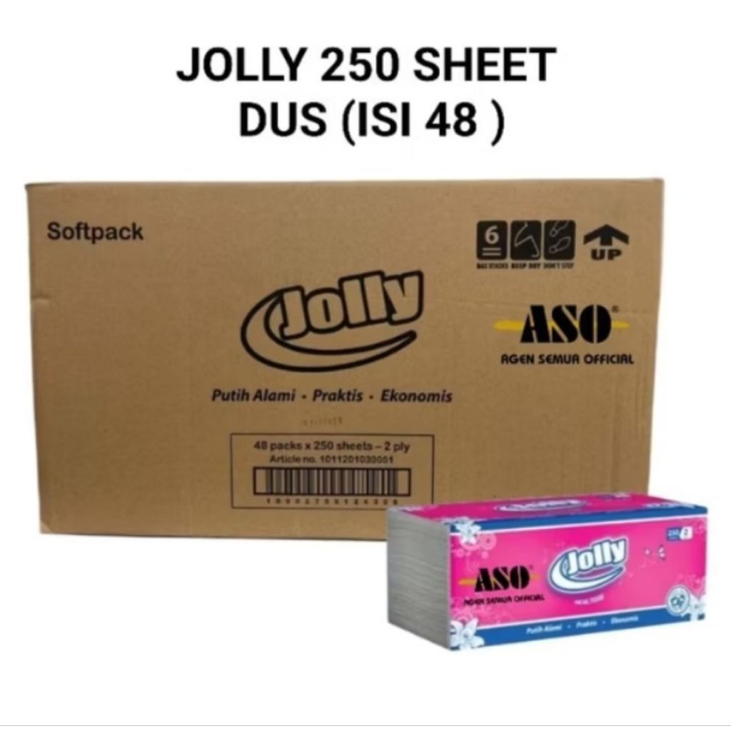 Tisue Jolly 250 Sheet 1 Dus 48 Pcs