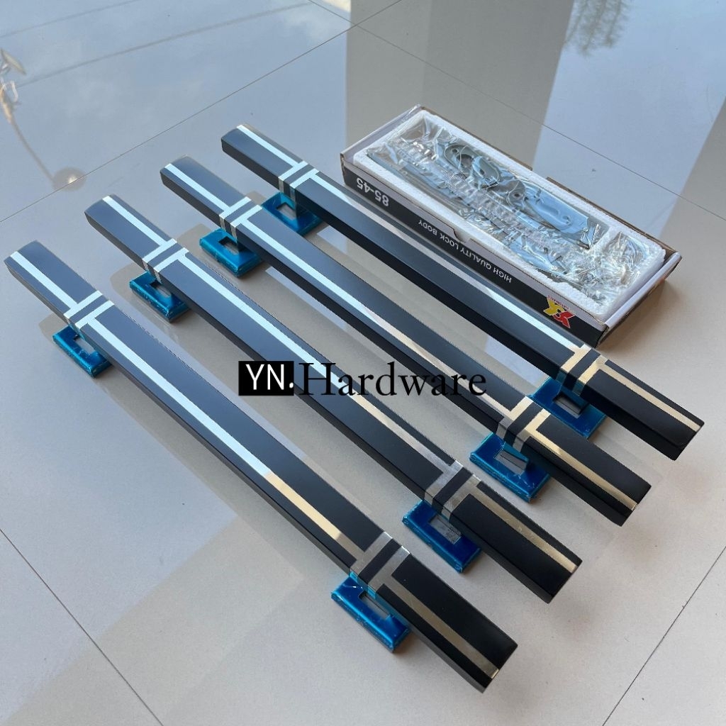 Handle Set Kunci Pintu Minimalis Terbaru / Gagang pintu rumah warna hitam list kupu tarung / handle 
