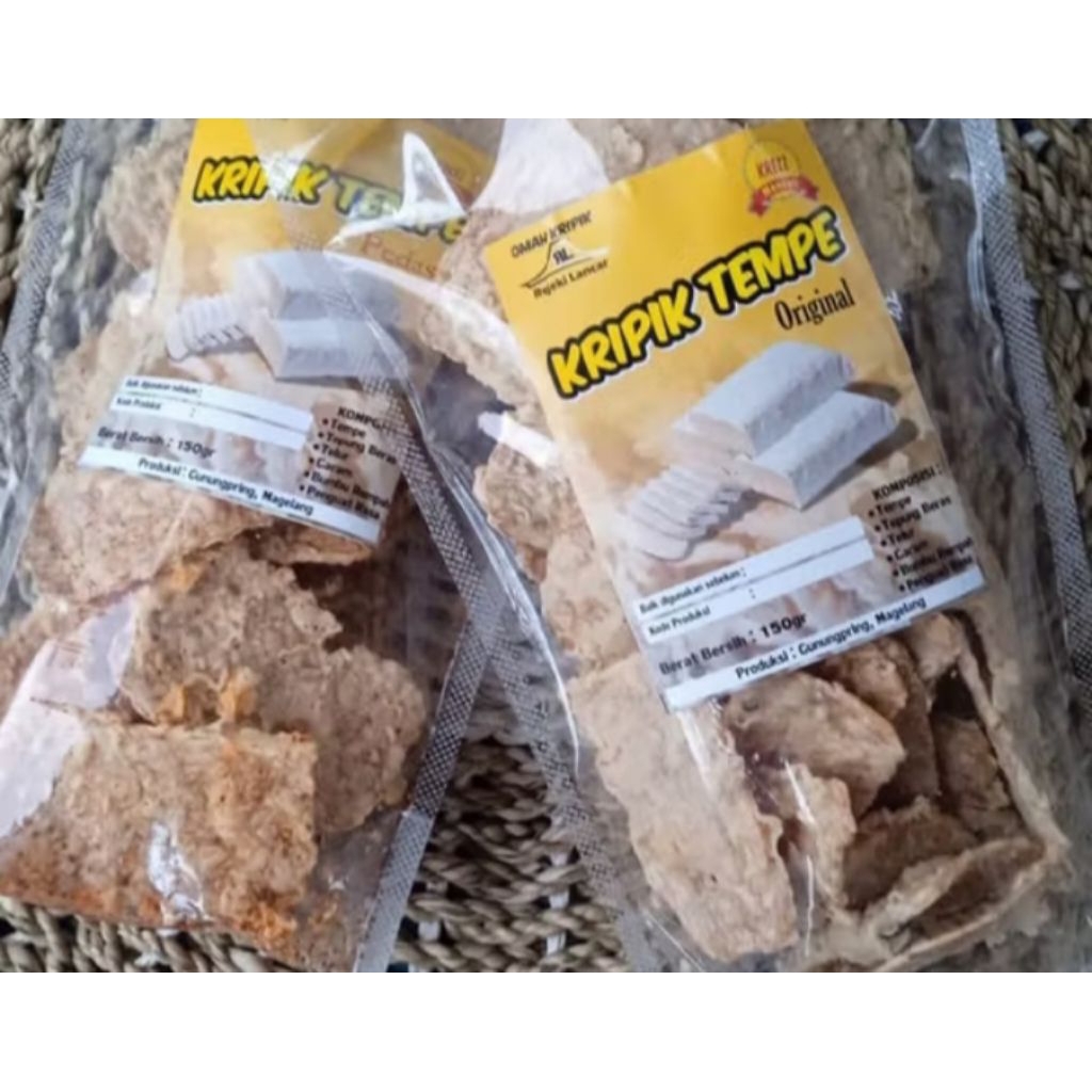 

Kripik tempe Renyah & Gurih|kemasan (100gr)