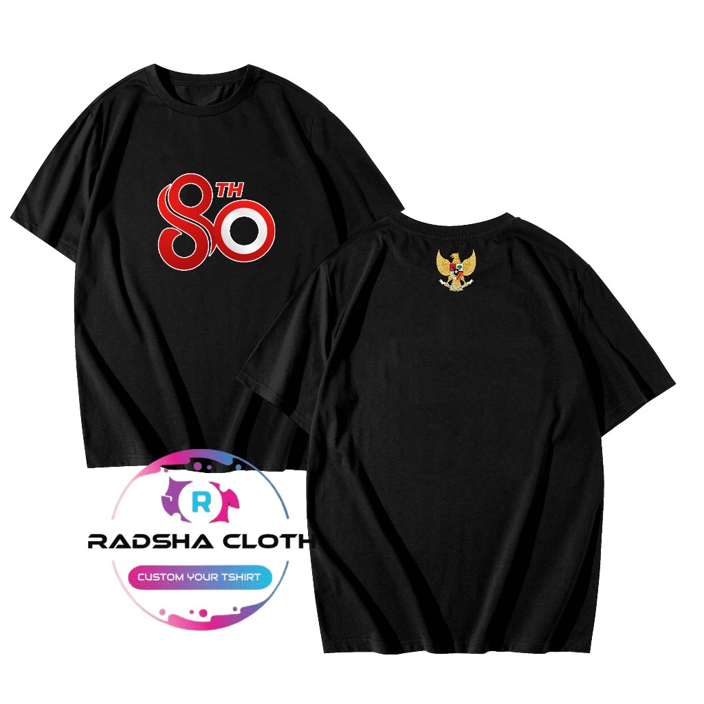 KAOS KERAH BULAT HUT RI 80THN - KAOS SABLON HUT RI 2025 HUT RI 80TH