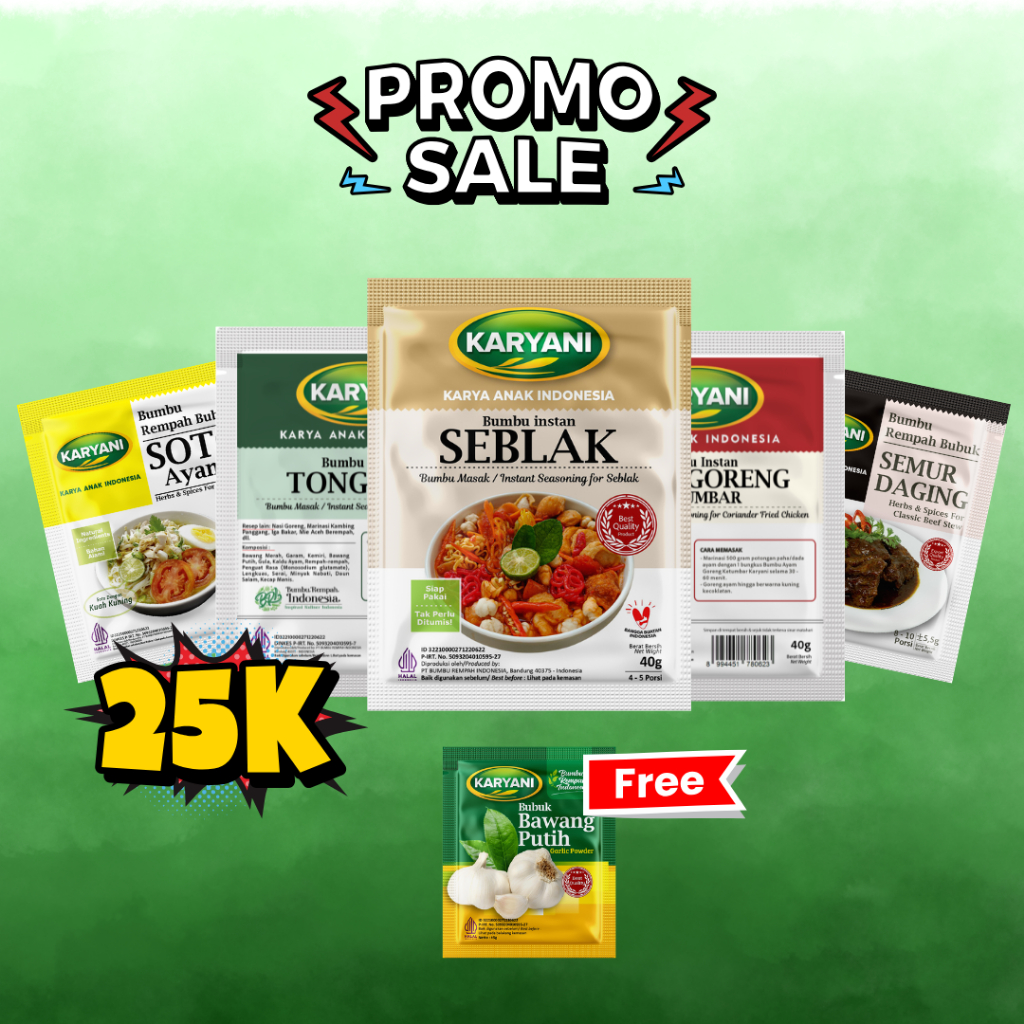 

BUNDLING 6 ITEM BUMBU KARYANI SEBLAK