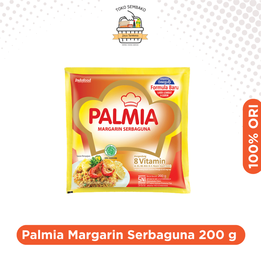 

Margarin Palmia 200 gram/Mentega PALMIA Serbaguna Saset 200g