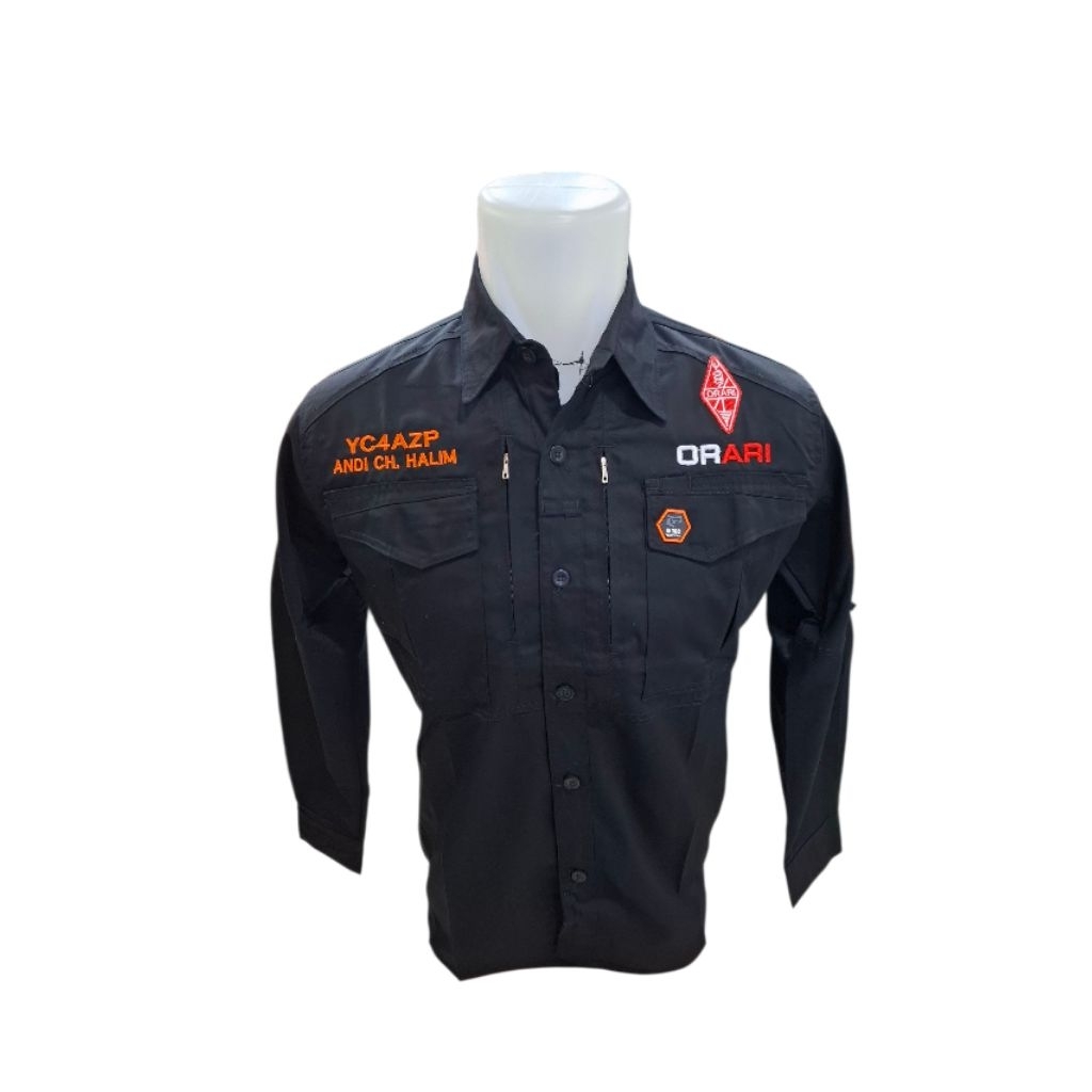 KEMEJA ORARI HITAM TACTICAL. KEMEJA  CORE ORARI. HEM ORARI TERBARU